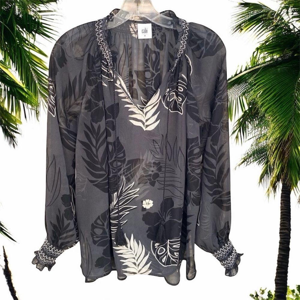CABI #5597 Tropical Aloha Peasant Blouse. Size medium. EUC! - Picture 9 of 12